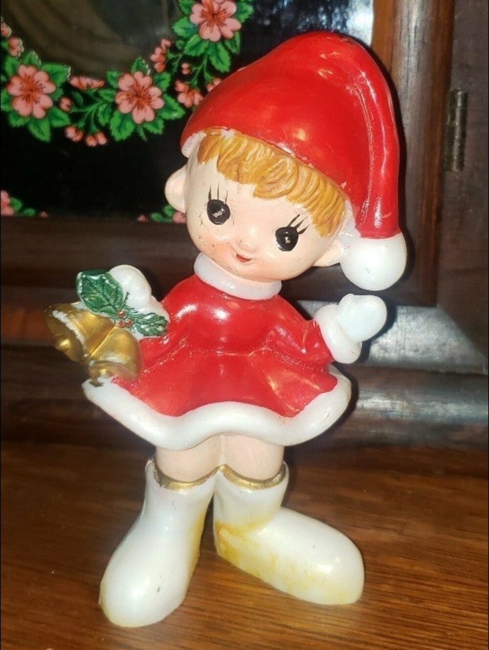 Vintage Mid-Century Wax Christmas Pixie Figurine - Picture 5 of 9